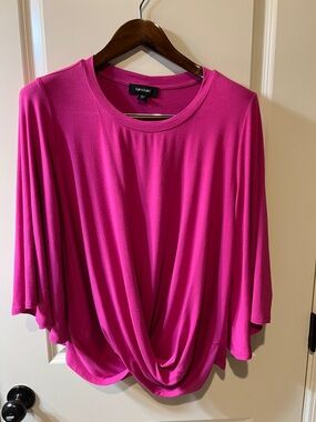 Karen Kane Bright Pink Twist-Front Tunic Top